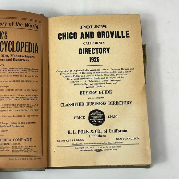 1926 CA Chico Oroville City Directory POOR Ancestry Genealogy Reference Antique - Picture 11 of 16